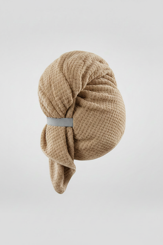 Khaki Hair Towel - Correct Color 3/4