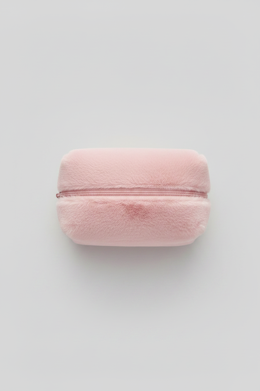 Pink Fluffy Bag - Top Down Angle